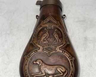 Antique Italian civil war gun flask
