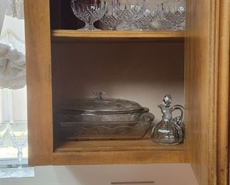 Vintage pitcher, container, cookie jar, vintage glass oval dish