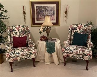 Pair of Wing Back Chairs