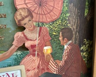 Pabst Blue Ribbon Motorized Shadow Box Advertising - wheel spins - light works!