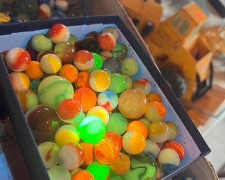 Marbles that glow under a UV light