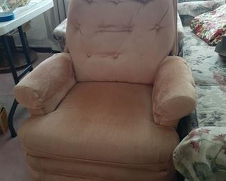 Side chair . peach- velvet