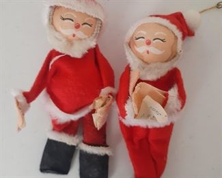 Vintage mini santa ornaments