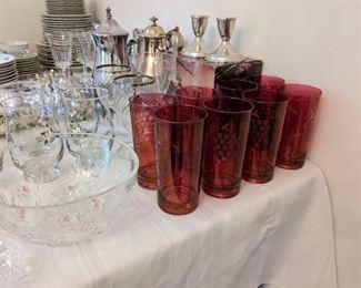 Cranberry ruby red tumblers