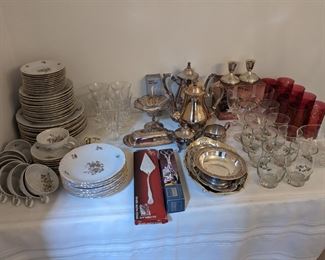 China, silverplate, glassware