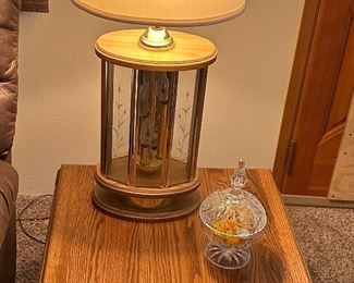 ONE OF TWO SIDE TABLES/ONE OF TWO MATCHING LAMPS