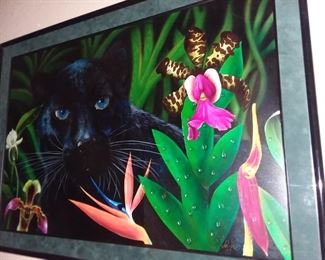 Airbrush painting signed by artist