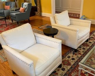 Pair of Club Chairs by Lee Industries