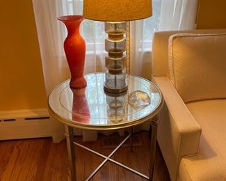 Pair of Mercury Glass Modern Lamps