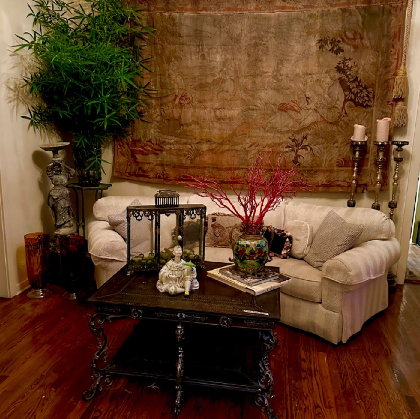 Exquisite collections , tapestries, porcelains, bronzes, art glass, antique furniture, and so much more  