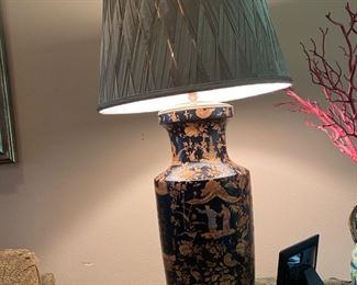 Pair enormous Chinese ginger jar lamps