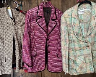 9 Women's Jackets: Chanel, Oscar De La Renta, Ralph Lauren, Escada, Crisca & More, Sizes Vary
Lot #: 3