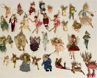 Over 30 Christmas Tree Ornaments, Some Vintage, Many Fairies
Lot #: 163