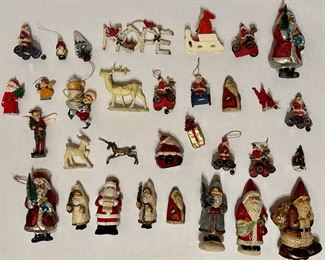 Over 30 Christmas Tree Ornaments, Some Vintage, Many Santas
Lot #: 162