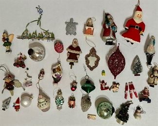 Over 30 Christmas Tree Ornaments, Some Vintage, Many Santas
Lot #: 133
