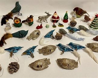 Over 30 Christmas Tree Ornaments, Clips, Figurines & Salt Shakers, Some Vintage
Lot #: 135