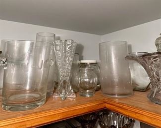 Over 20 Glass Vases & Jars, Some Vintage Crystal
Lot #: 159