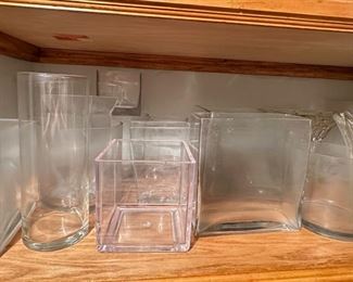 Over 20 Glass Vase, Many Square, Some Vintage Crystal
Lot #: 120