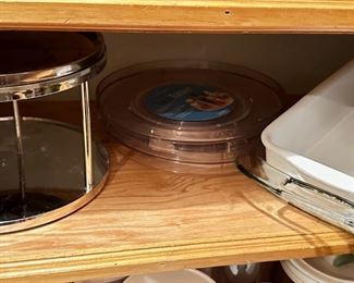 3 Lazy Susans: 1 With 2 Tiers & 2 Brand New, 2 Large Casserole Dishes
Lot #: 148