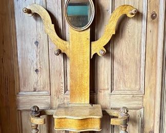Antique Solid Wood Hall Tree With Mirror
Lot #: 2