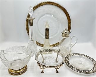 7 Some Silver Plater & Sterling Platters, Decanters & Serving Bowls
Lot #: 13