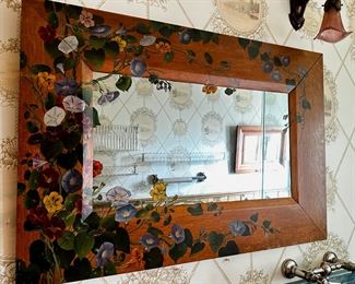 Vintage Wall Mirror With Original Oil Painting On Wide Solid Wood Frame
Lot #: 9