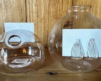 17 CB2 Small Glass Place Card Holder Bud Vases In 2 Styles
Lot #: 118