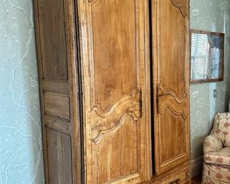 Oversize Vintage Armoire With Carved Front & Bronze Hardware
Lot #: 8
