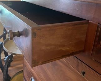 $595 	
6 drawers chest flamed mahogany 44Wx18x48T	