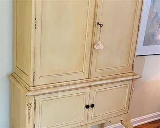 $399 
Vanilla cream painted cabinet 39x14x65T	