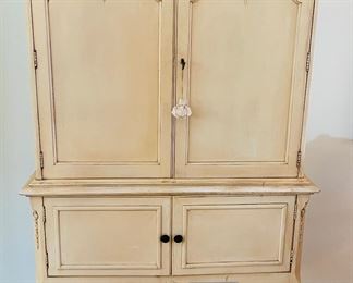 $399 
Vanilla cream painted cabinet 39x14x65T	