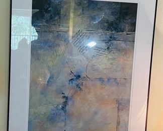 $100 	
Peggy Scott watercolour original painting 									
glass is damaged 29x37		