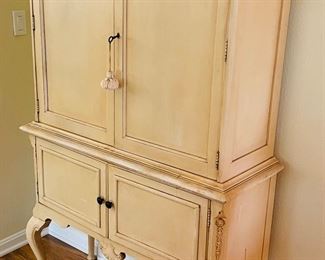 $399 
Vanilla cream painted cabinet 39x14x65T	