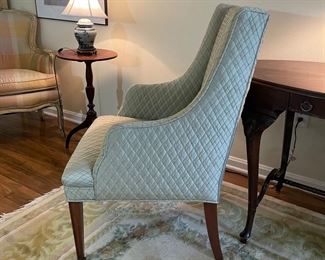$240 	
Pair of teal green chairs 21Wx38T	