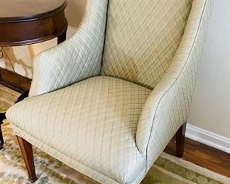 $240 	
Pair of teal green chairs 21Wx38T	