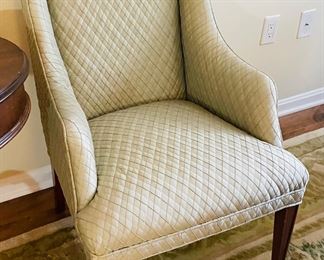 $240 	
Pair of teal green chairs 21Wx38T	