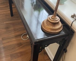 $150 	
Drexel lacquer console 									