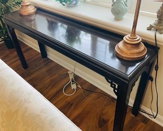 $150 	
Drexel lacquer console 									