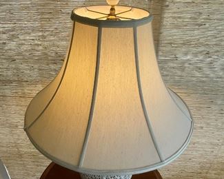 $80 	
Blanc de Chine lamp 31x30		
