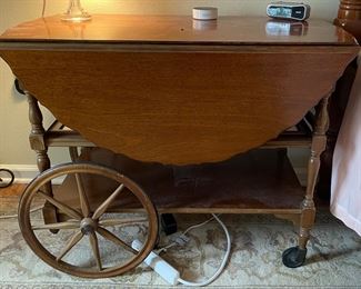 $150 	
Rolling cart wood rolling serving cart 37x20Dx30T									