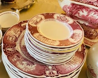 Wedgwood US naval academy Mulberry									
$350 each set 6	
6 
dinner plates x 2 + 2 dinner plates $100									
$220 	
11 bread & butter 									
$180 	 
9 cups & 12 saucers = 		