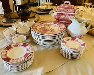 Wedgwood US naval academy Mulberry									
$350 each set 6	
6 
dinner plates x 2 + 2 dinner plates $100									
$220 	
11 bread & butter 									
$180 	 
9 cups & 12 saucers = 		
