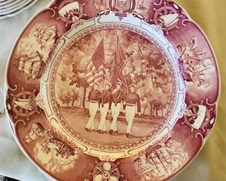 Wedgwood US naval academy Mulberry									
$350 each set 6	
6 
dinner plates x 2 + 2 dinner plates $100									
$220 	
11 bread & butter 									
$180 	 
9 cups & 12 saucers = 		