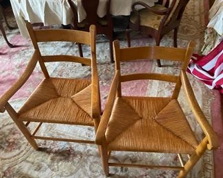 $200 	
Two pine rush seat 	