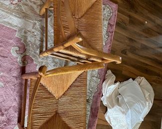 $200 	
Two pine rush seat 	