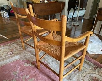 $200 	
Two pine rush seat 	