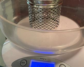 $70 	
Sterling lidded reticulated . 94 grams. Mono 
