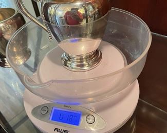 Sterling tea/coffee service 5 pieces tea pot, coffee pot, creamer/sugar & waste bowl. 1846 gr. $1050