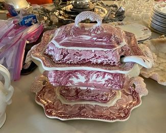 $100 - Mason earthenware tureen with underplate and ladle 