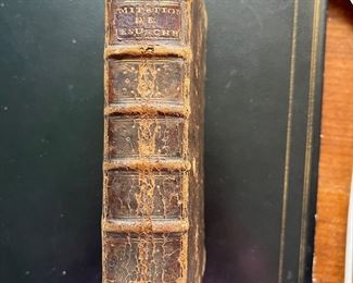 $200 - 1773 dated French book "imitation de Jesus Christ" by Abbe Valart edition latine 1764. 